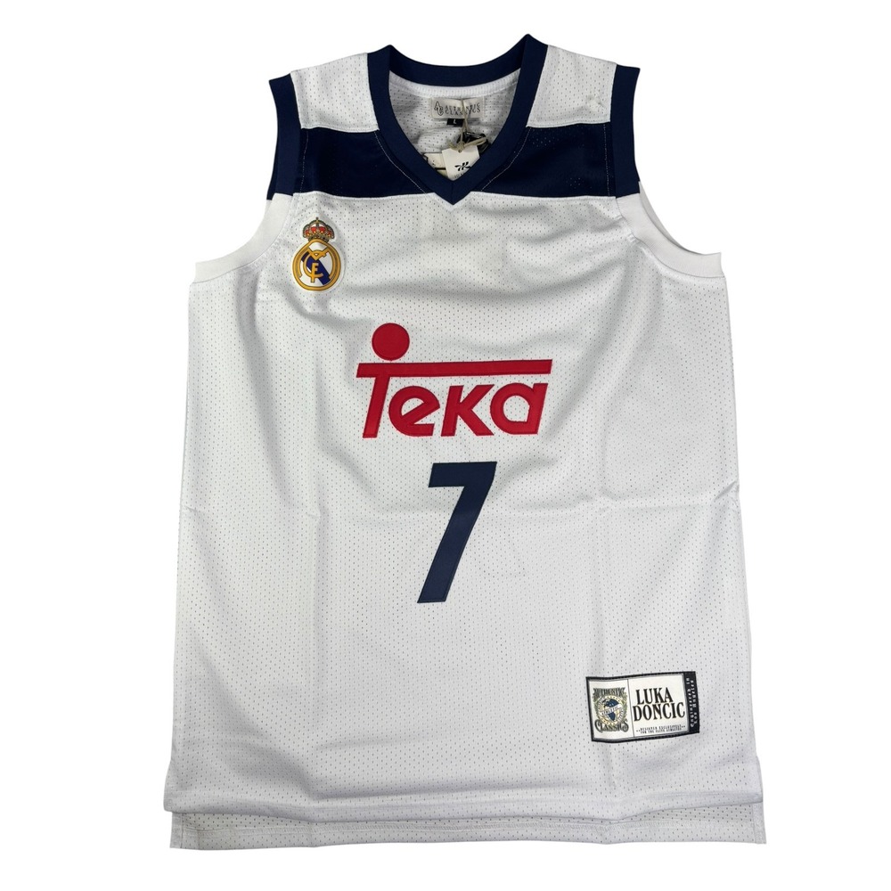 Luka Doncic Real Madrid Teka Authentic Classics Basketball Jersey White Large